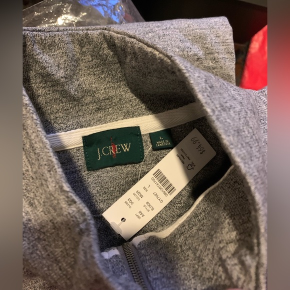 J. CREW best seller Half-zip rugby shirt marled gray size L - Picture 5 of 11